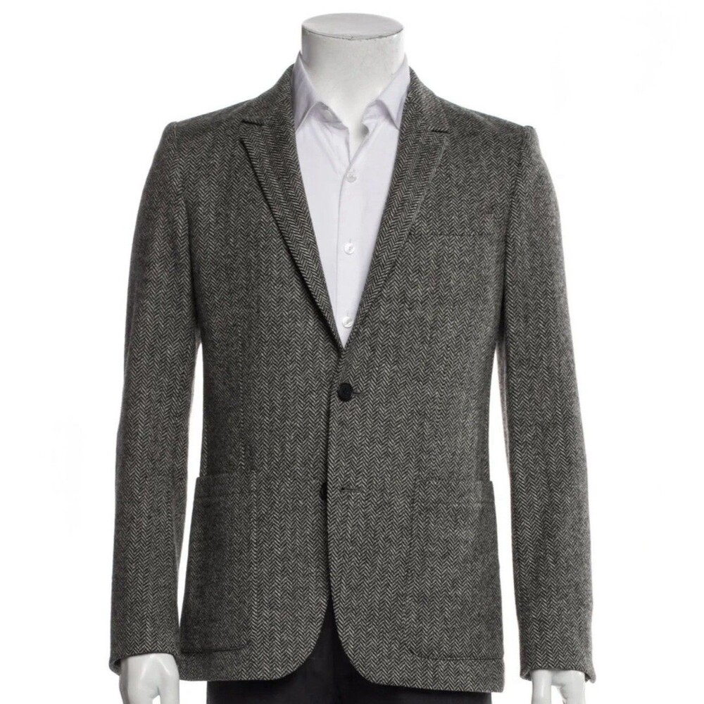 AMI Alexandre Mattiussi Wool Herringbone Blazer FR 48 US 38 Archival Debut 2011
